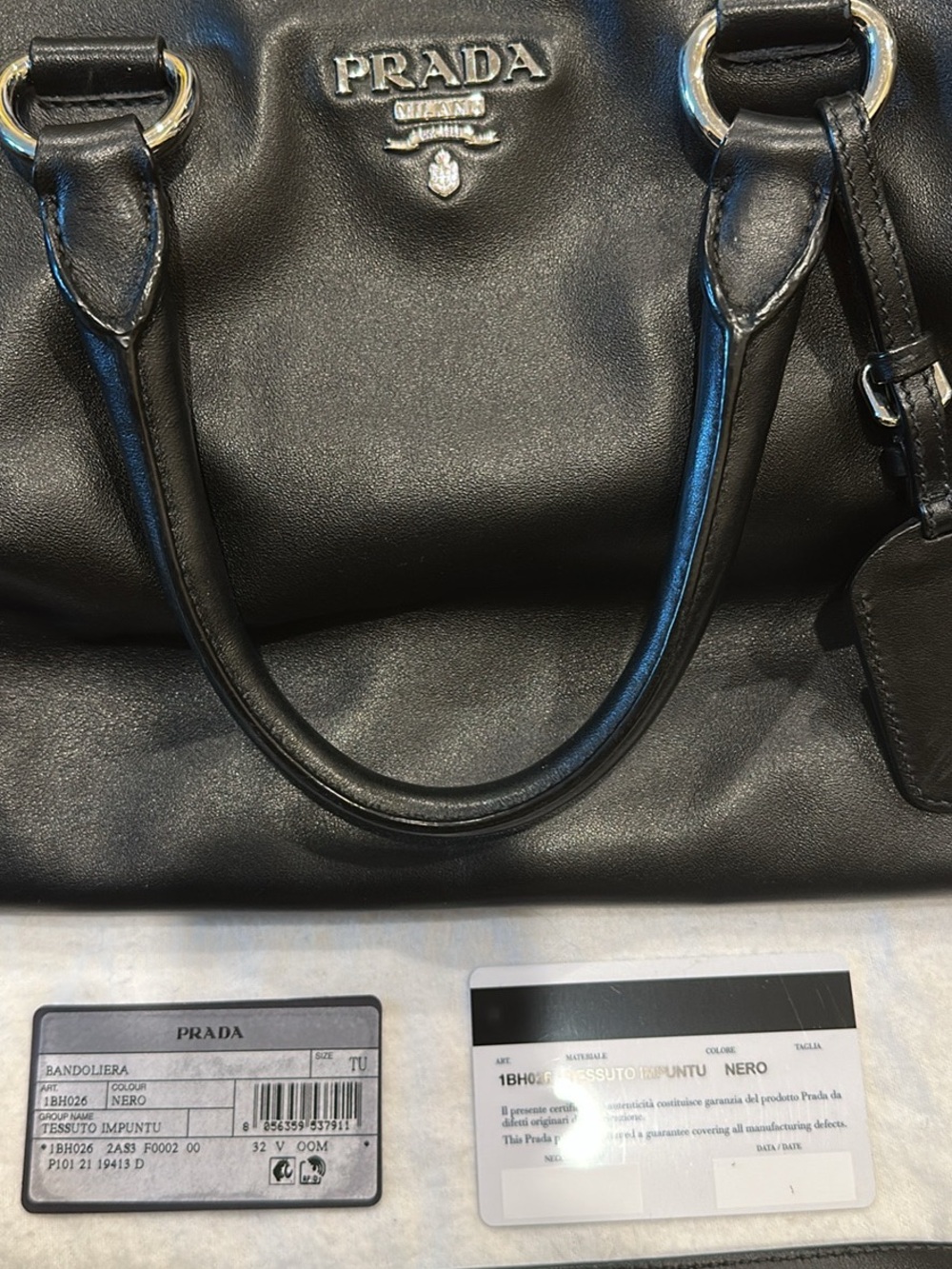 PRADA Black Leather Bag - Picture 1 of 6